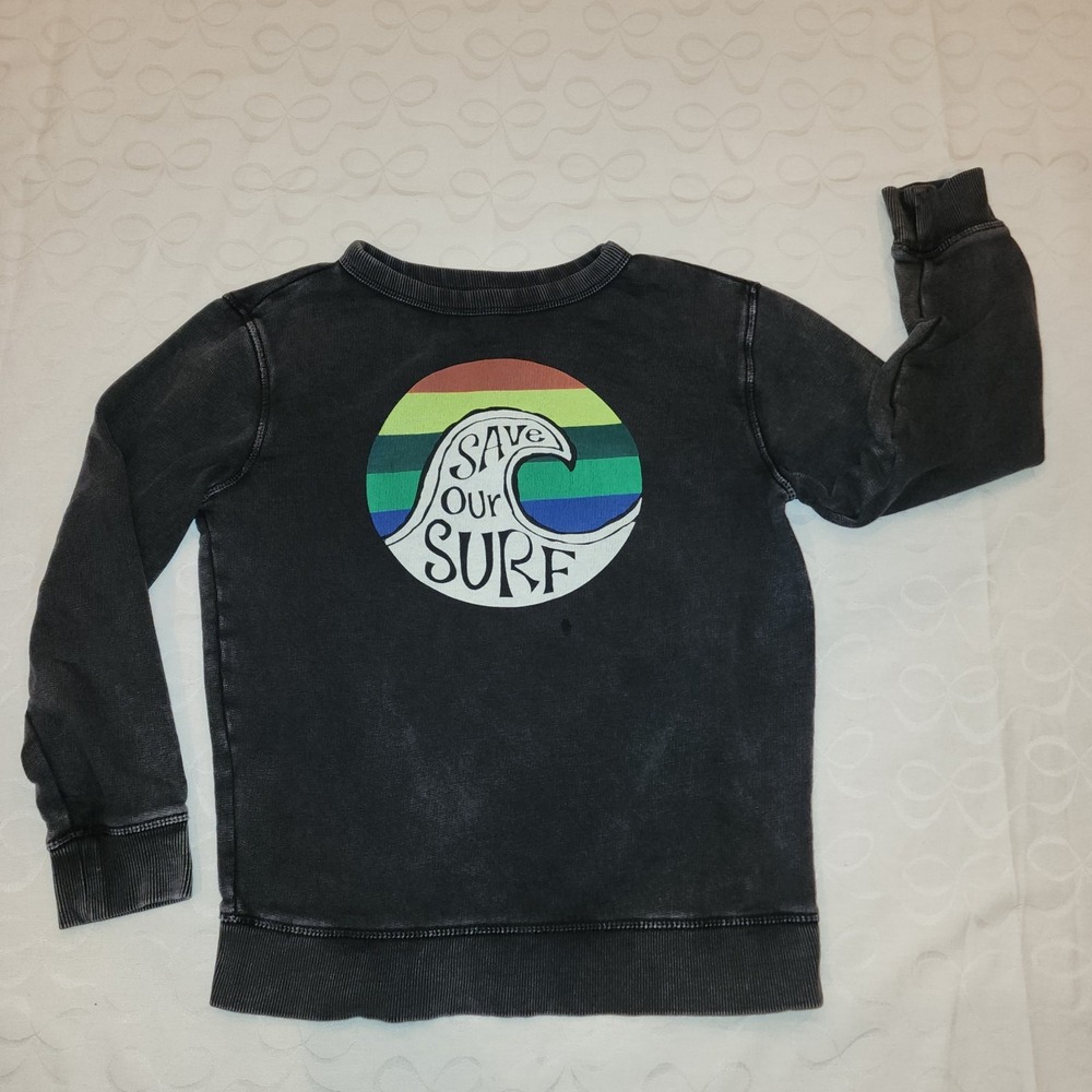 Gymboree Save Our Surf‎ Sweatshirt Kids Cotton 7-8 Beachy Surfer Coastal